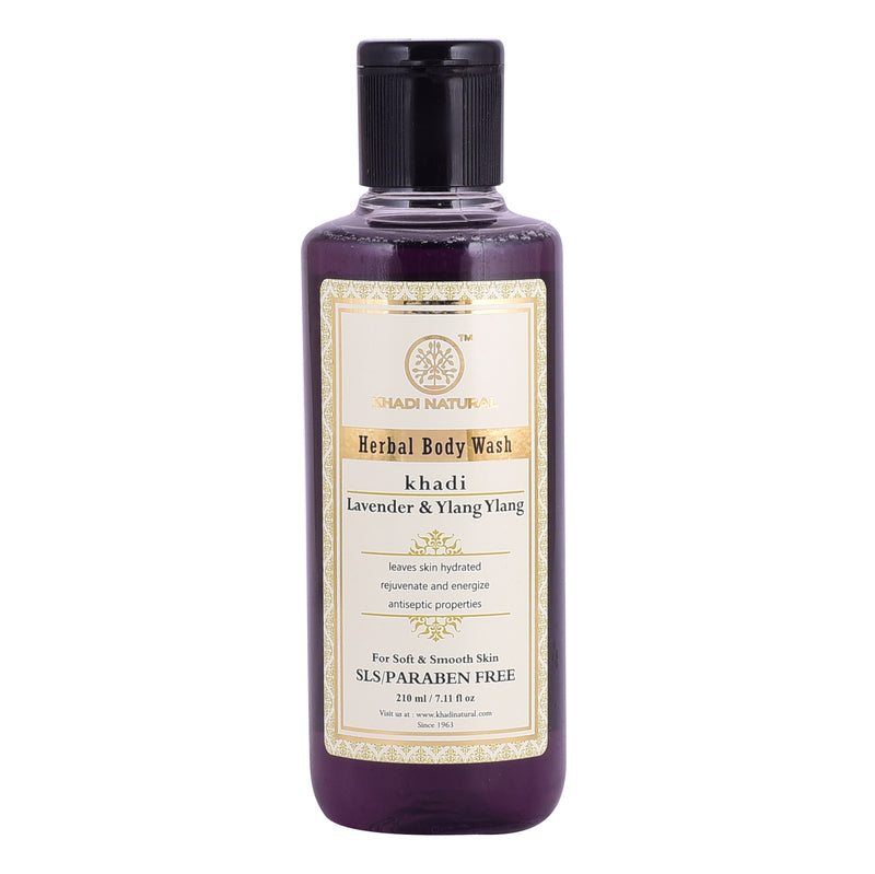 Khadi Ayurvedic Lavender & Ylang Ylang Body Wash Sls & Paraben Free 210ml - UNORMART